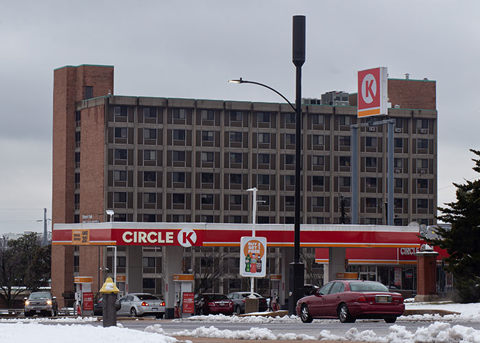 Circle K gas station in a snowy urban setting, highlighting moments when paranoia turned into real-life terror.