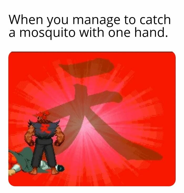 Retro gaming character performing a powerful move with bright red background, capturing nostalgia from the ’80s, ’90s, and ’00s.