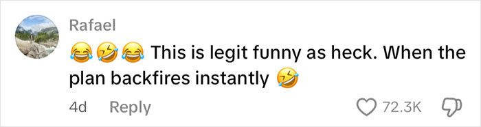 Comment with laughing emojis describing a road rage passenger&rsquo;s coffee toss backfiring hilariously in a viral video.