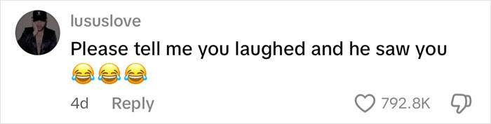 Screenshot of a social media comment reacting to a road rage passenger's coffee toss backfiring hilariously in a viral video.