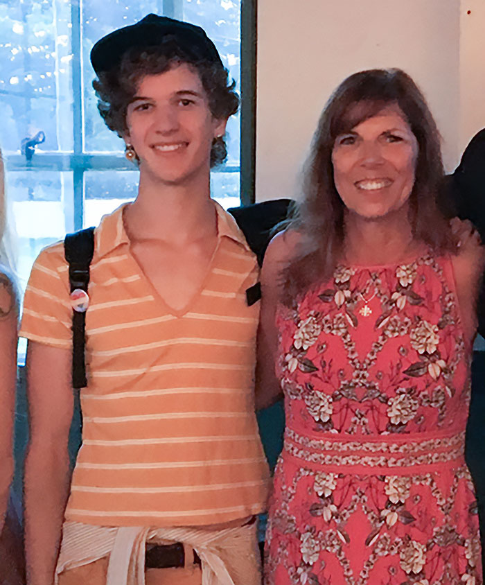 Young person and woman smiling indoors, related to Minneapolis school attacker&rsquo;s mother not cooperating with cops.