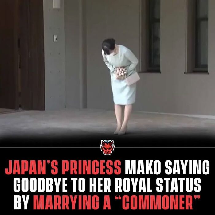 Woman dressed in white bowing with flowers, related to creepy facts about Japan’s princess and royal status changes.