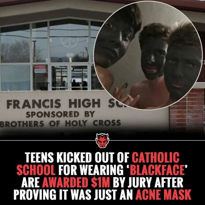 Creepy facts showing a controversial school incident involving teens with blackface makeup mistaken for an acne mask.