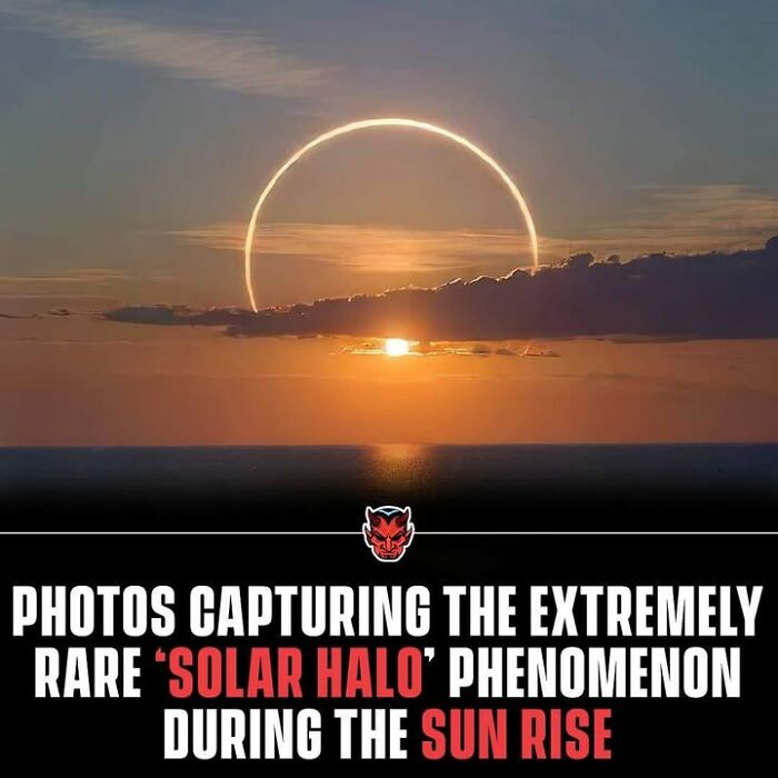 Rare solar halo phenomenon captured during sunrise, illustrating one of the creepy facts to deprive somebody of sleep.