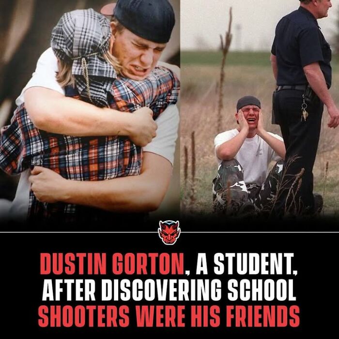 Emotional man reacting to school shooters in a field, illustrating one of the random creepy facts and pictures.