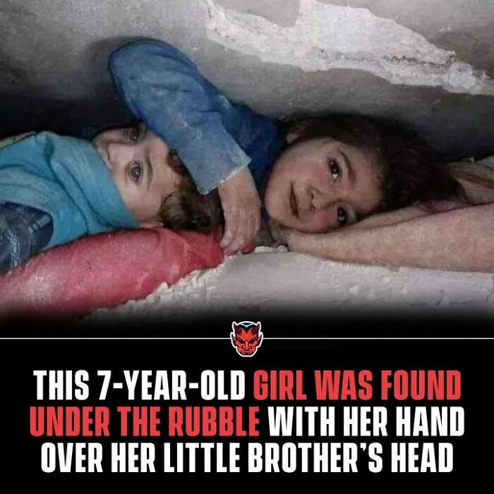 7-year-old girl found under rubble protecting little brother's head, a random creepy fact to deprive somebody of sleep.