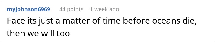 Comment expressing concern about ocean health and its impact on humans amid blue whale singing decrease.