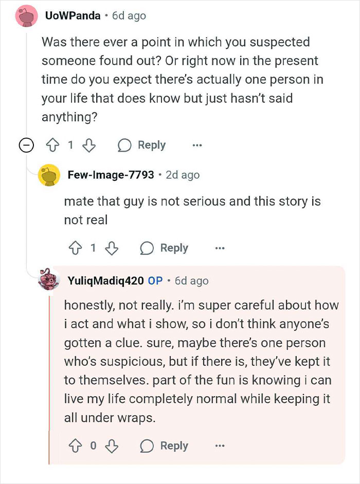 Screenshot of an online Q&A where a man who won $14 million explains living a normal life and staying discreet.