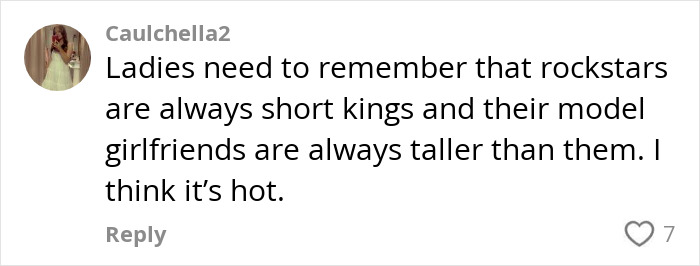 Comment discussing short king dating preferences, highlighting attraction to shorter men with taller partners.