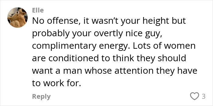 Comment on viral post discussing short king rejection and height preferences in dating, with user&rsquo;s opinion on dating dynamics.
