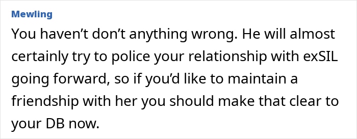 Comment about brother swapping wife and kids for new flame and reaction over ex photos at sister&rsquo;s BBQ.