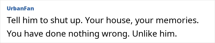 Text post with advice telling someone to stay strong about their house and memories after a brother swaps wife and kids.