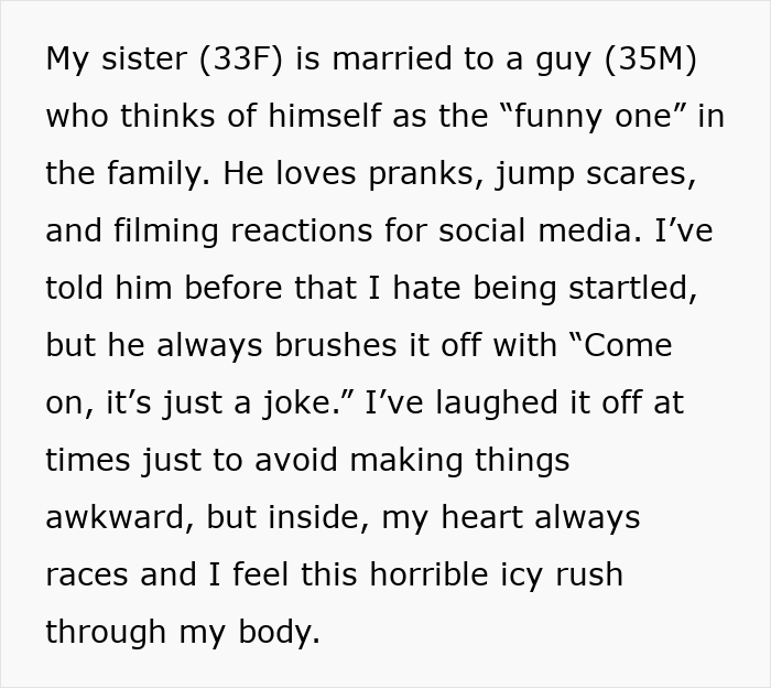 Text excerpt describing a prank gone wrong leading to an ER visit after the knife slipped during a family prank.