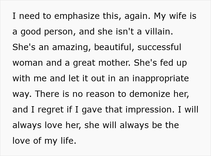Text on a white background describing a husband&rsquo;s reflection on his wife unleashing years of resentment on a trip he didn&rsquo;t want.