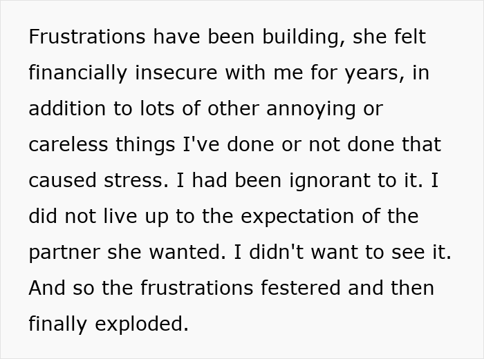 Text showing a husband reflecting on years of resentment and frustrations expressed by his wife during a trip he didn&rsquo;t want to take.