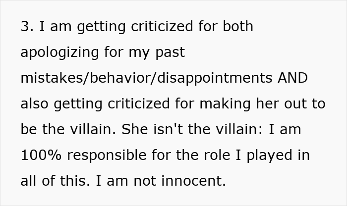 Text discussing apology, criticism, and taking responsibility in the context of wife humiliating husband and resentment on trip.