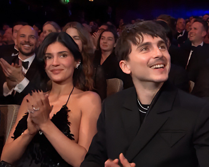 Kylie Jenner wearing a risqu&eacute; black outfit at a night event amid breakup rumors, without Timoth&eacute;e Chalamet.