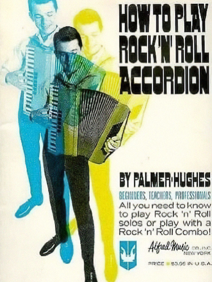 Vintage style image of a man playing an accordion reflecting June Cleavers vintage closet nostalgia.