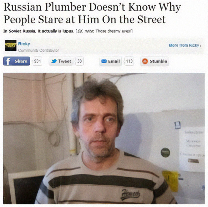 Man in a striped shirt shown with a meme caption, illustrating dark humor for memes with a broken sense of humor.