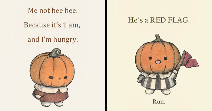 20 Illustrations Featuring A Cute Pumpkin That Hides A Surprisingly Dark Side