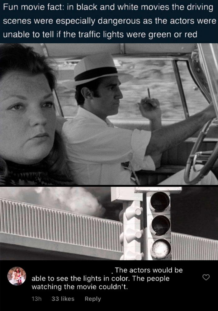 Black and white movie driving scenes confused actors and viewers, showing times people missed the joke embarrassingly.