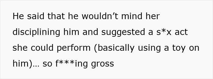 Text showing a wife shocked and upset over husband facing discipline again for inappropriate work comments.