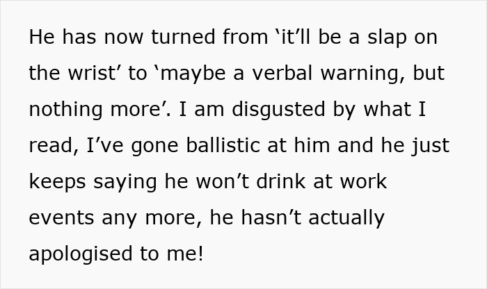 Wife shocked as husband faces workplace discipline again for inappropriate comments, refuses to apologize or change behavior.