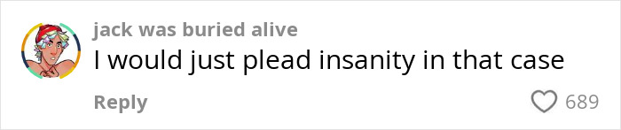 Comment on social media post with a cartoon avatar and username "jack was buried alive" discussing a flight emergency caused by a passenger's extreme diarrhea.