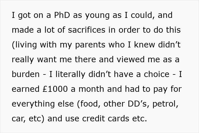 Text excerpt about sacrifices made by a daughter living with parents who viewed her as a burden after moving out. Text excerpt about sacrifices made by a daughter living with parents who viewed her as a burden after moving out.