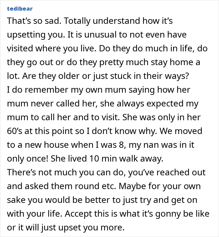 Comment discussing parents losing interest and emotional distance when their daughter moves out, expressing sadness and acceptance. Comment discussing parents losing interest and emotional distance when their daughter moves out, expressing sadness and acceptance.