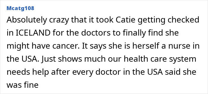 Comment about woman&rsquo;s smart ring detecting major illness before doctor's diagnosis, highlighting healthcare system issues.