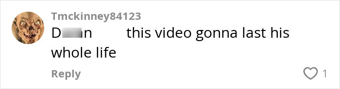 Comment on social media with username Tmckinney84123, expressing that the video will have a lasting impact.