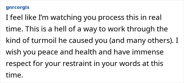Comment expressing empathy about a man&rsquo;s claims of Charlie Kirk bullying and causing emotional turmoil in high school.