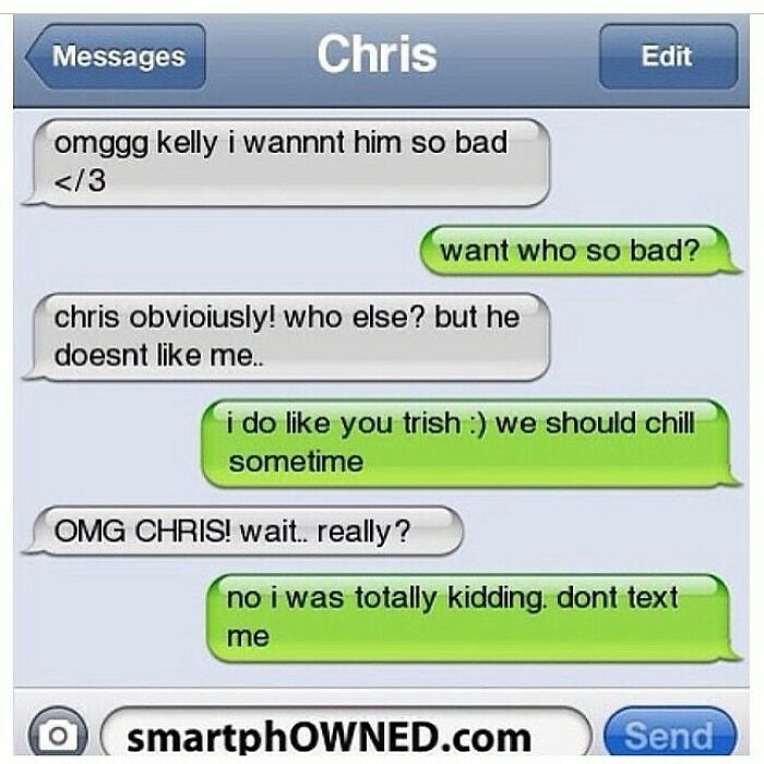 Text message conversation showing a funny and playful exchange that might make you laugh from humorous texts.