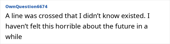 Text post from OwnQuestion6674 expressing fear about the future, related to Iryna Zarutska and brutal crime discussion.