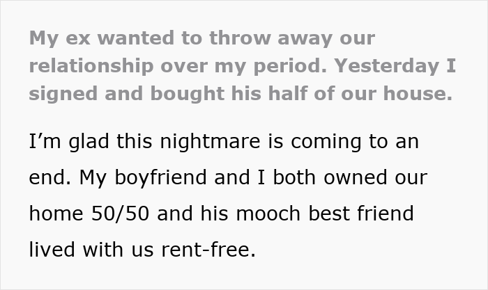 Alt text: Woman dumps boyfriend after he calls her period disgusting and tells her to hide it, ending their toxic relationship.