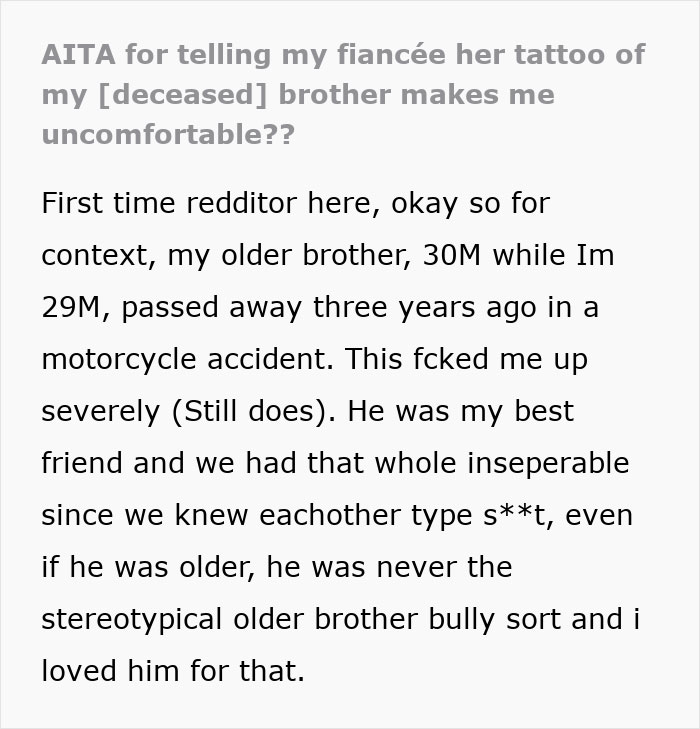 Man Is Honest About How Fiancée’s Tattoo Makes Him Feel, She Expected More Appreciation Man Is Honest About How Fiancée’s Tattoo Makes Him Feel, She Expected More Appreciation