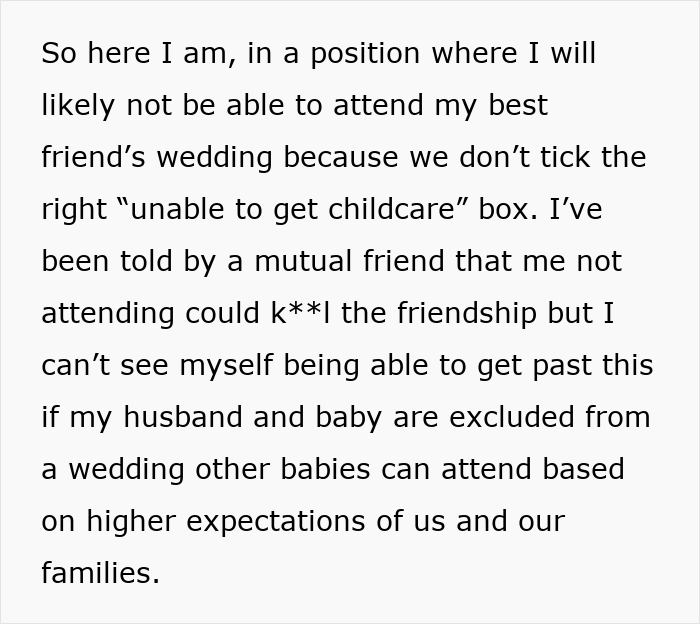 Mom Refuses To Attend Best Friend’s "Childfree" Wedding Mom Refuses To Attend Best Friend’s "Childfree" Wedding