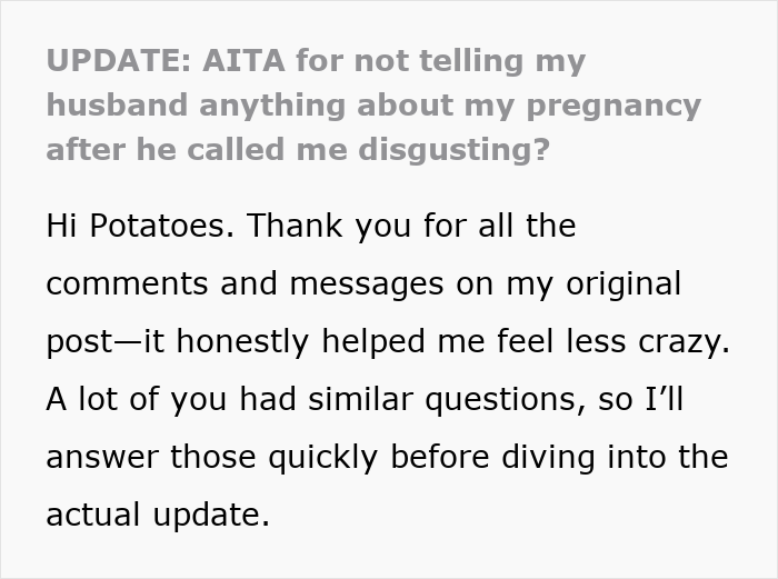 Woman Refuses To Share Any Pregnancy Details With Husband After His Comment, He Misses The Birth