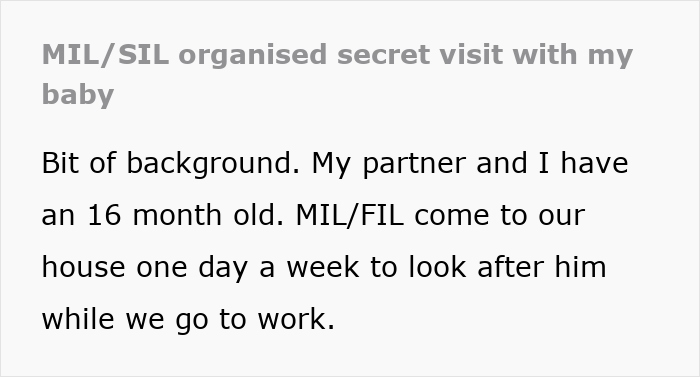 MIL and SIL secretly plan to visit the newborn baby, leaving the new mom baffled and upset by their unexpected operation.