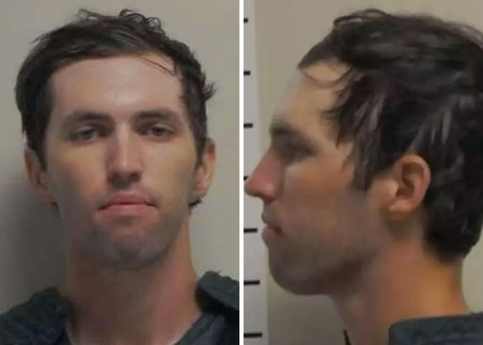 Mugshot of Tyler Robinson showing front and side profiles linked by FBI to Charlie Kirk assassination with DNA evidence.