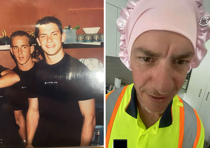 Padres siendo iconos jóvenes, mostrando estilo y actitud, en una comparación de fotos antiguas y actuales.