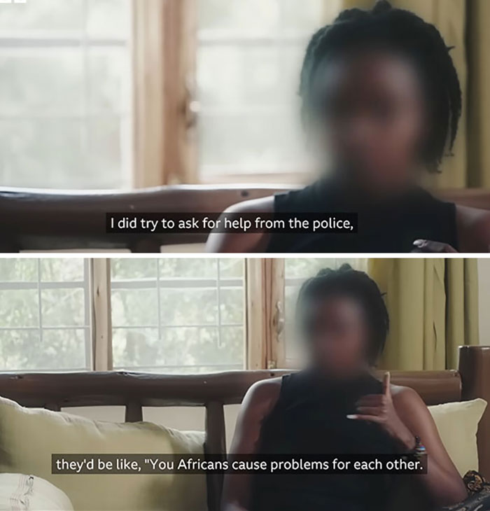 Young woman speaking out about the horror of Dubai's infamous porta potty parties with blurred face for anonymity.