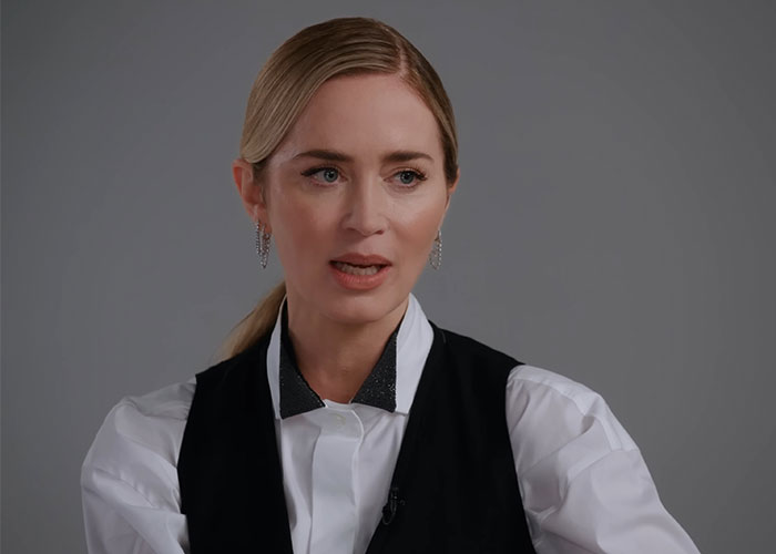 Emily Blunt speaking during an interview, expressing concerns about AI actress Tilly Norwood and film industry impact. Emily Blunt speaking during an interview, expressing concerns about AI actress Tilly Norwood and film industry impact.