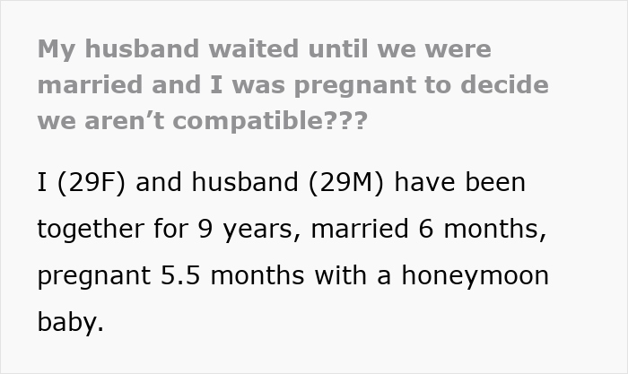 Pregnant wife upset after husband reveals he loves her but isn&rsquo;t in love, waited until marriage to share feelings.