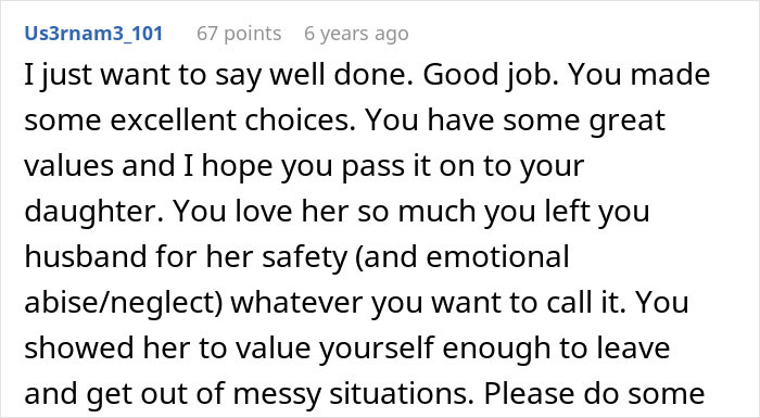 Comment praising a mother for leaving a harmful situation to protect her toddler after essential oils poisoning by mother-in-law.