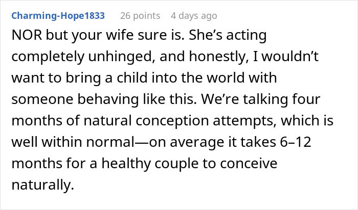 Comment explaining wife&rsquo;s reaction to husband attending sister&rsquo;s baby shower, highlighting need for therapy.