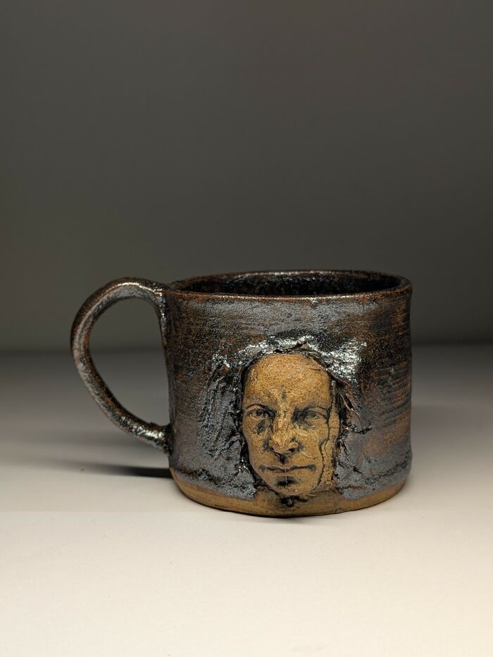 Metallic Face Mug By Adam Rush