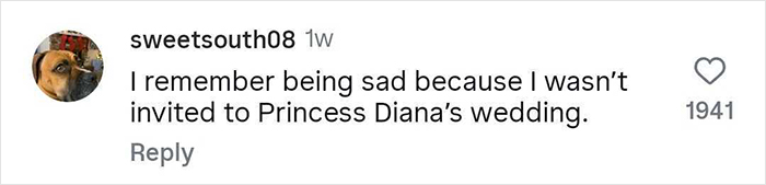 Comment about not being invited to a wedding, related to mom telling 6YO daughter about Taylor Swift's wedding reaction.