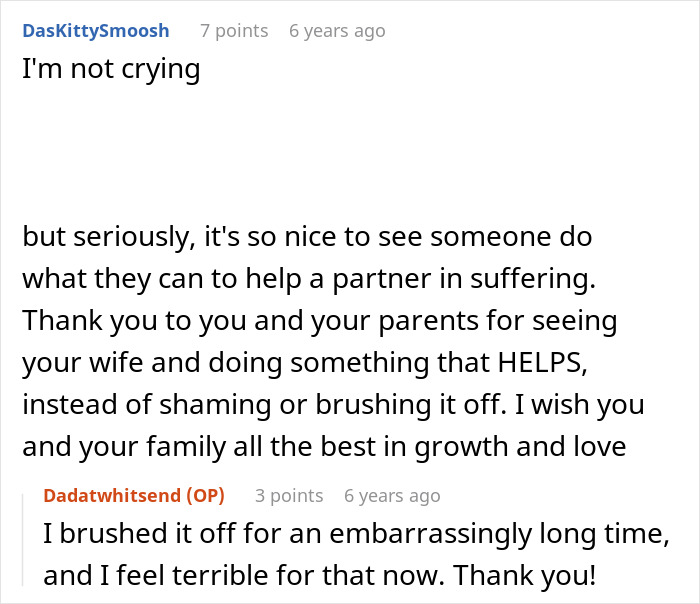 Commenter appreciating efforts to help a partner suffering while husband copes after wife leaves toddlers behind.